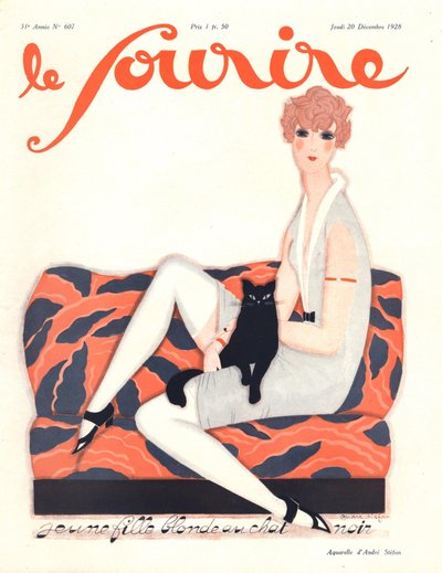 Portada de "Le Sourire", diciembre de 1928 (litografía en color) de Andre Stefan