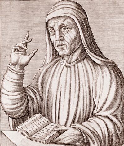 Retrato de Alcuino (grabado) de Andre Thevet