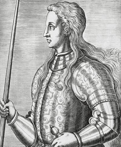 Retrato de Juana de Arco, grabado por Andre Thevet de Andre Thevet