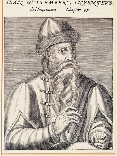 Retrato de Johann Gutenberg (Maguncia, alrededor de 1394-1399-Maguncia) de Andre Thevet