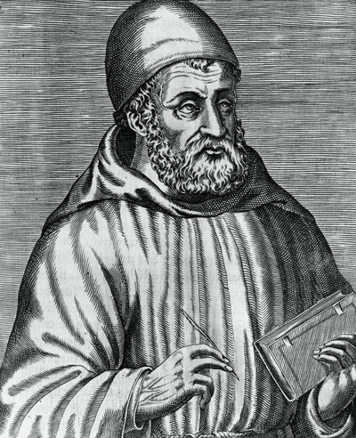 Retrato de John Duns, comúnmente llamado Duns Scotus (1265 o 1266-1308), filósofo y teólogo escocés, grabado de Andre Thevet (1504-1592) de Les vrais pourtraits et vies des hommes illustres grecz, latins et payens de Andre Thevet
