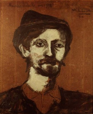 Retrato de Maurice Utrillo (1883-1955) (óleo sobre tabla) de Andre Utter