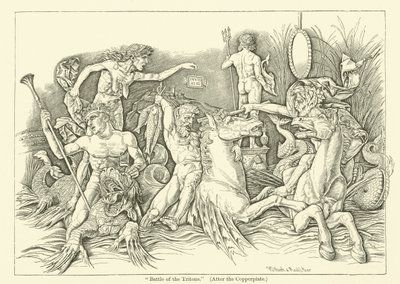 Batalla de los tritones de Andrea (after) Mantegna