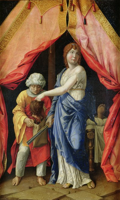 Judith con la cabeza de Holofernes, c.1500 (óleo sobre tabla) de Andrea (after) Mantegna