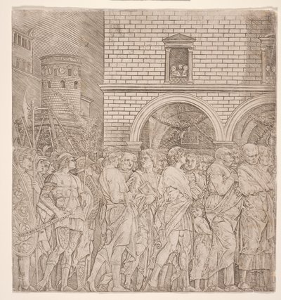 Los triunfos de César : Los senadores, c.1495 (grabado) de Andrea (school of) Mantegna