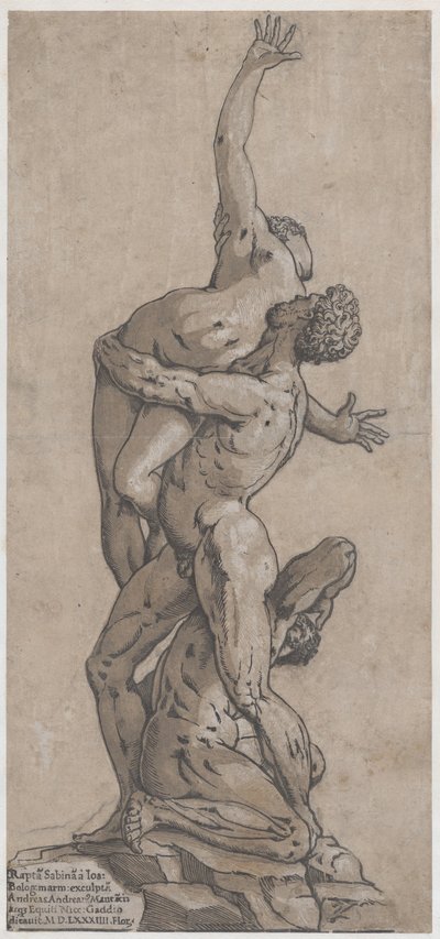 El Rapto de una Mujer Sabina, 1584 de Andrea Andreani