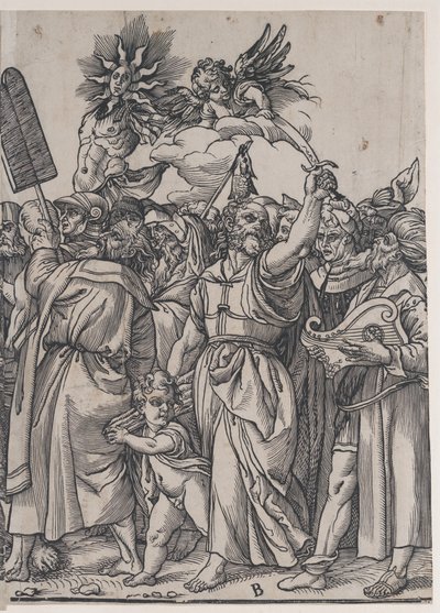 Sección B: Isaac, Noé y otras figuras, del Triunfo de Cristo, 1836 de Andrea Andreani
