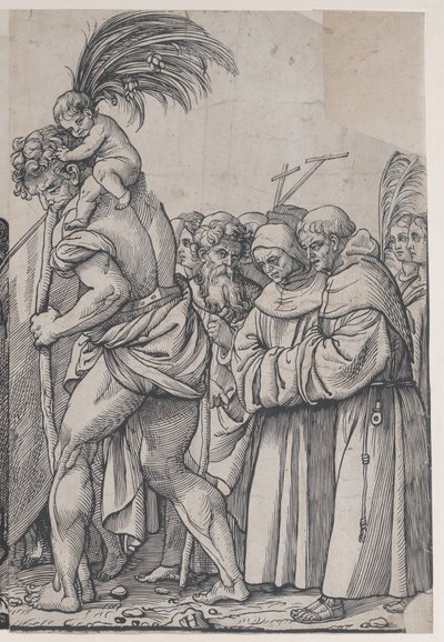 Sección H: San Cristóbal llevando al Niño Cristo, del Triunfo de Cristo, 1836 de Andrea Andreani