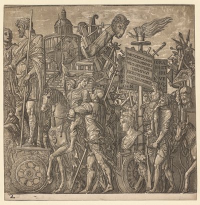 El Triunfo de Julio César: Estatuas Colosales y Equipos de Asedio, 1593-99 de Andrea Andreani
