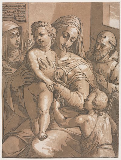 Virgen y Niño con San Juan, Santa Catalina de Siena y San Francisco de Andrea Andreani