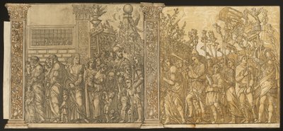 El triunfo de Julio César [no.7 y 8 más 2 columnas] de Andrea Andreani after Andrea Mantegna