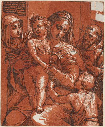 Madonna y el Niño acompañados por santos de Andrea Andreani after Jacopo Ligozzi