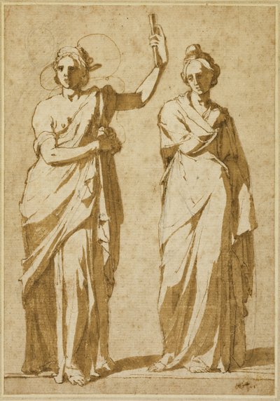 Dos figuras femeninas de pie (Estudios sobre estatuaria clásica) de Andrea Boscoli