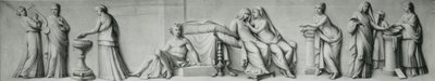 Panel en grisalla que representa escenas basadas en el Matrimonio Aldobrandini de Andrea Casali