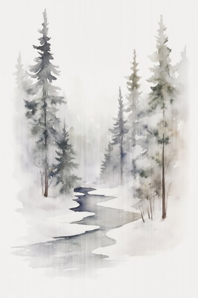 Tranquilo arroyo en el bosque invernal de Andrea Haase