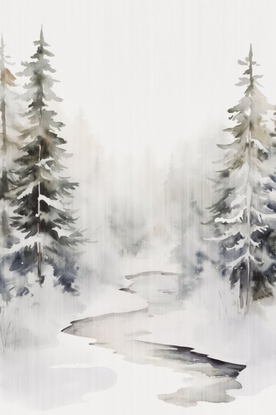 Arroyo en el bosque nevado de Andrea Haase