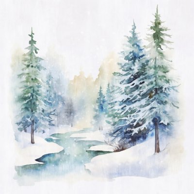 Arroyo en el bosque invernal de Andrea Haase