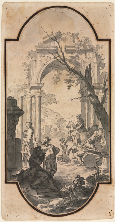 Triumphal Arch and Figures de Andrea Locatelli