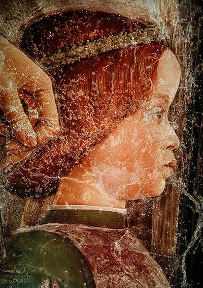 Llegada del Cardenal Francesco Gonzaga, detalle de uno de sus hermanos menores, c.1465-74 (detalle) de Andrea Mantegna