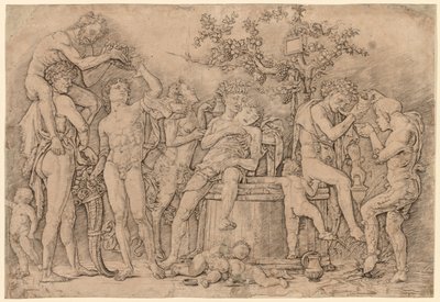 Bacanal con una Tina de Vino de Andrea Mantegna