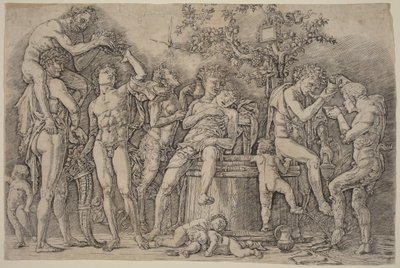 Bacanal con una tina de vino de Andrea Mantegna
