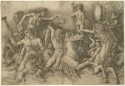 Batalla de dioses marinos, mitad izquierda de un friso de Andrea Mantegna