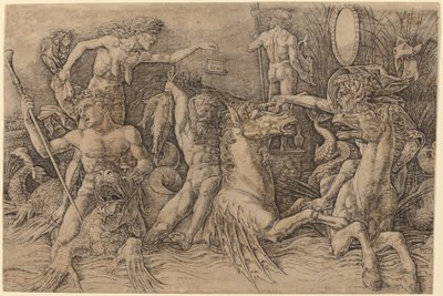 Batalla de los dioses del mar (mitad izquierda) de Andrea Mantegna
