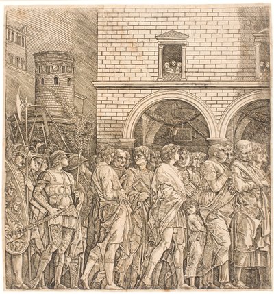 El senado romano sigue un triunfo de Andrea Mantegna