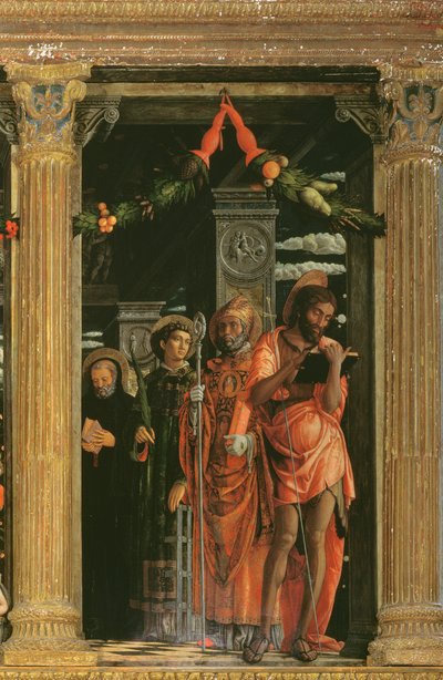 (detalle) Retablo de San Zeno, 1456-60 de Andrea Mantegna