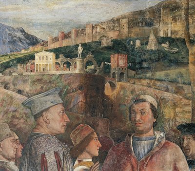 (detalle) de fresco en la Cámara Nupcial por Andrea Mantegna (1431-1506) Castillo de San Jorge, Mantua (Lista del Patrimonio Mundial de la UNESCO, 2008), Italia de Andrea Mantegna