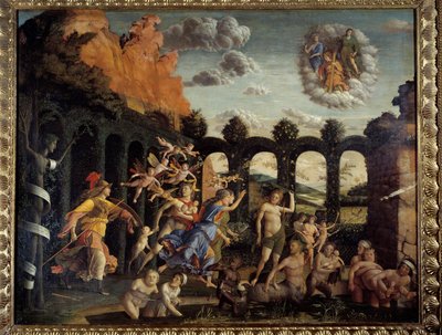 Minerva expulsando a los vicios del Jardín de la Virtud de Andrea Mantegna