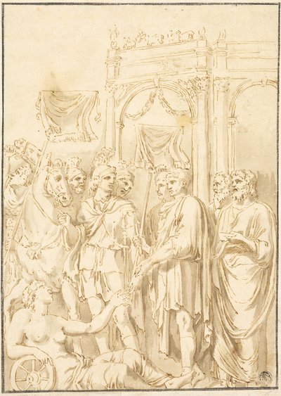 Senadores y soldados romanos de Andrea Mantegna
