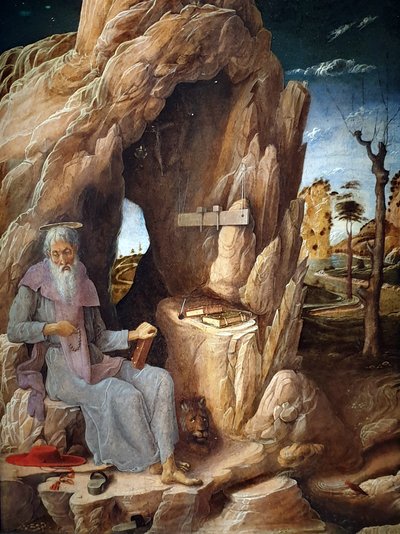 San Jerónimo Penitente en el desierto de Andrea Mantegna
