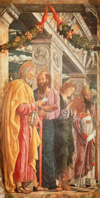 Santos Pedro y Pablo y dos Santos (detalle) de Andrea Mantegna
