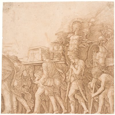 Soldados llevando trofeos de Andrea Mantegna