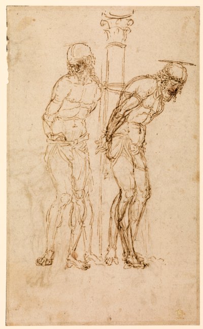 Estudios para Cristo en la Columna (recto), c.1460-65 de Andrea Mantegna