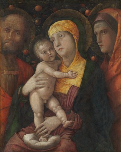 La Sagrada Familia con Santa María Magdalena, ca. 1495-1500 de Andrea Mantegna