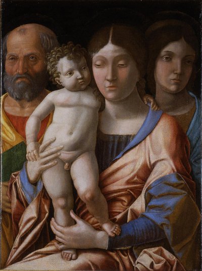 La Sagrada Familia con un santo, 1495 de Andrea Mantegna