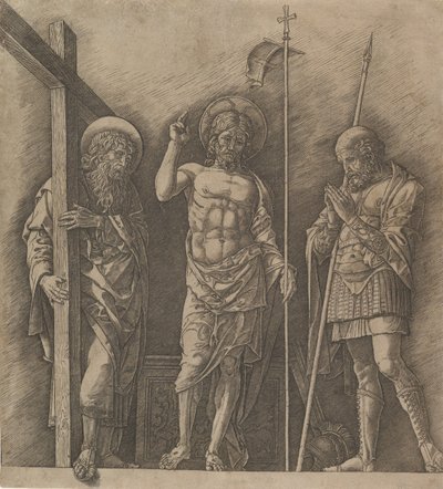 El Cristo resucitado entre San Andrés y San Longinos, ca. 1472 de Andrea Mantegna