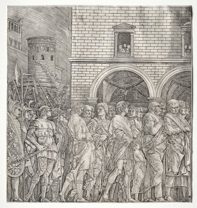 Los Triunfos de César: Los Senadores, 1400s de Andrea Mantegna