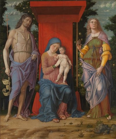 La Virgen con el Niño y santos de Andrea Mantegna
