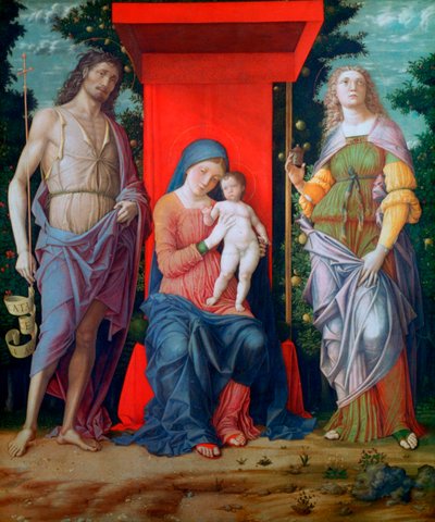 La Virgen y el Niño con Santos, c1490-1505 de Andrea Mantegna
