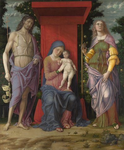 La Virgen y el Niño con la Magdalena y San Juan Bautista, c. 1495 de Andrea Mantegna