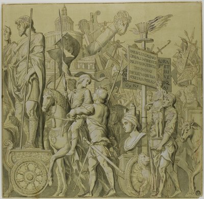 Triunfos de Julio César: Lienzo No. II de Andrea Mantegna