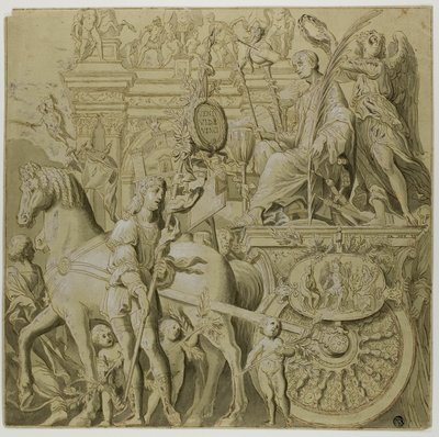 Triunfos de Julio César: Lienzo No. IX de Andrea Mantegna