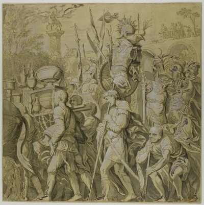Triunfos de Julio César: Lienzo No. VI de Andrea Mantegna
