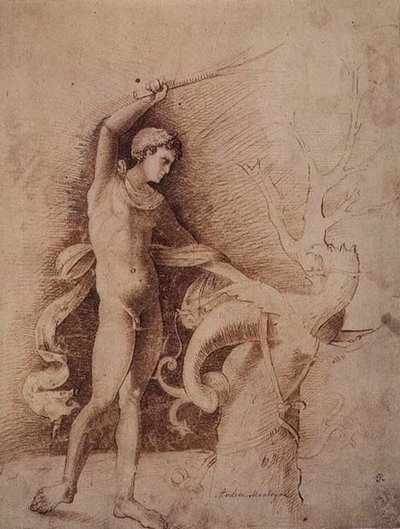 Joven Luchando con un Dragón de Andrea Mantegna