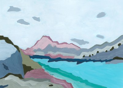 Aguas frías, 2023 (acrílico sobre papel) de Andrea Mejia