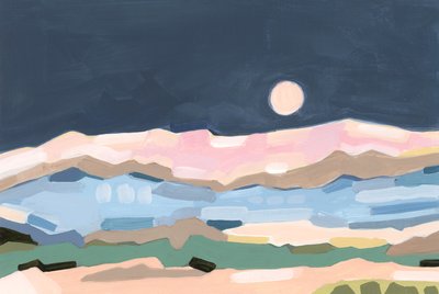 Moonlight valley, 2024 (acrílico sobre papel) de Andrea Mejia