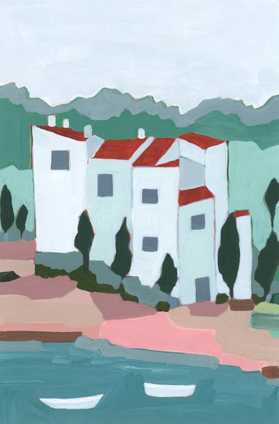 Érase una vez en Cadaqués, 2023 (acrílico sobre papel) de Andrea Mejia